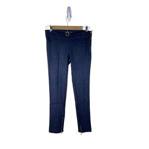 Zara Denim Z1975 Faux Suede Pants Navy S NWT